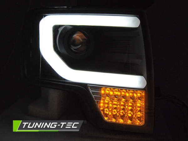 LED Tagfahrlicht Design Scheinwerfer für Ford F150 MK12 08-14 chrom mit LED Blinker